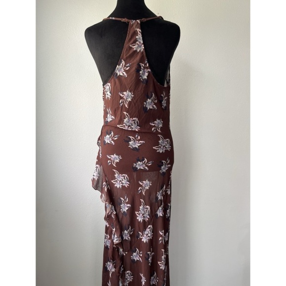 Free People Stop And Stare Maxi Slip Chocolate Combo Size Large Floral‎ - Picture 7 of 13